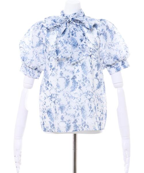 INGNI（イング）の「2WAYリボン花柄シアー／ブラウス（シャツ/ブラウス・レディース・ホワイト×ピンク/ホワイト×ブルー・M）」の10枚目の写真