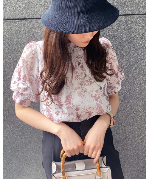 INGNI（イング）の「2WAYリボン花柄シアー／ブラウス（シャツ/ブラウス・レディース・ホワイト×ピンク/ホワイト×ブルー・M）」の18枚目の写真