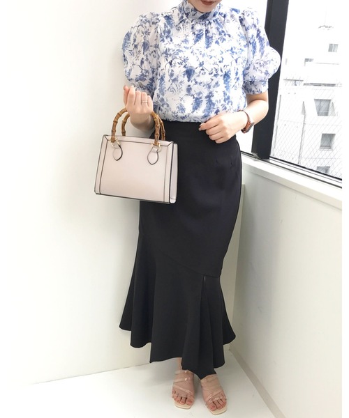 INGNI（イング）の「2WAYリボン花柄シアー／ブラウス（シャツ/ブラウス・レディース・ホワイト×ピンク/ホワイト×ブルー・M）」の13枚目の写真