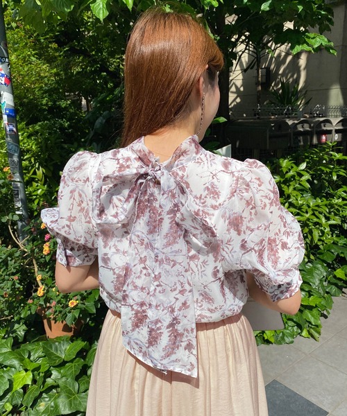 INGNI（イング）の「2WAYリボン花柄シアー／ブラウス（シャツ/ブラウス・レディース・ホワイト×ピンク/ホワイト×ブルー・M）」の20枚目の写真