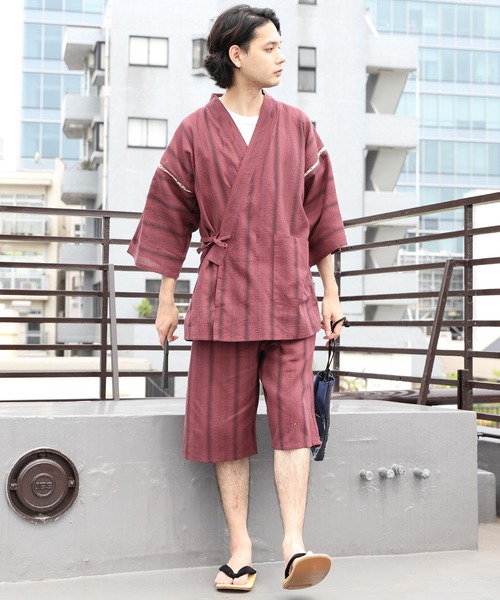 8(eight)(エイト)の「しじら織甚平(浴衣・メンズ・ホワイト/ブラック/ネイビー/ワインレッド・MEDIUM/X-LARGE/LARGE)」の22枚目の写真