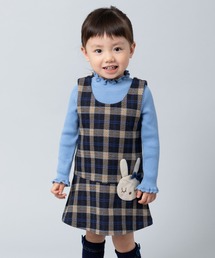 KP | 【日本製】mimiちゃんポケットのチェック柄ジャンパースカート(80～90)(ジャンパースカート)