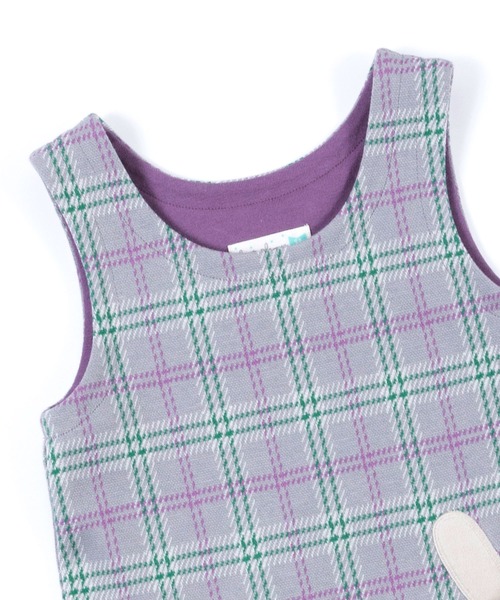 KP（ケーピー）の「【日本製】mimiちゃんポケットのチェック柄ジャンパースカート(80～90)（ジャンパースカート・キッズ・ブラック/グレー・90cm）」の13枚目の写真