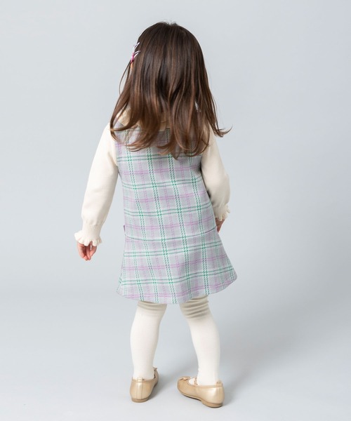 KP（ケーピー）の「【日本製】mimiちゃんポケットのチェック柄ジャンパースカート(80～90)（ジャンパースカート・キッズ・ブラック/グレー・90cm）」の6枚目の写真