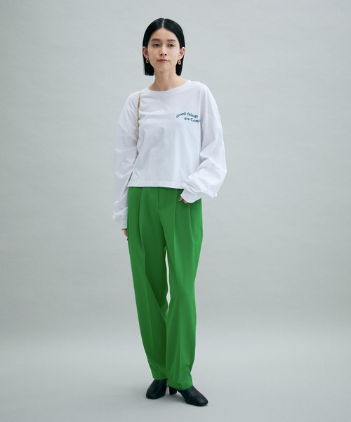 ADAM ET ROPE'（アダムエロペ）の「【サステナブル・WEB限定】ハイウエストスラックス（スラックス・レディース・ブラック/グリーン/キナリ・38/36）」の21枚目の写真