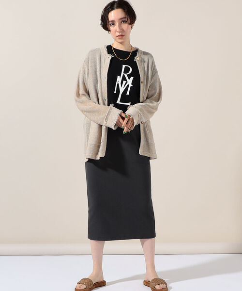 Rie Miller(リエミラー)の「ブロックインレーペンシルスカート(スカート・レディース・チャコールグレー/ブラック・38/36)」の5枚目の写真