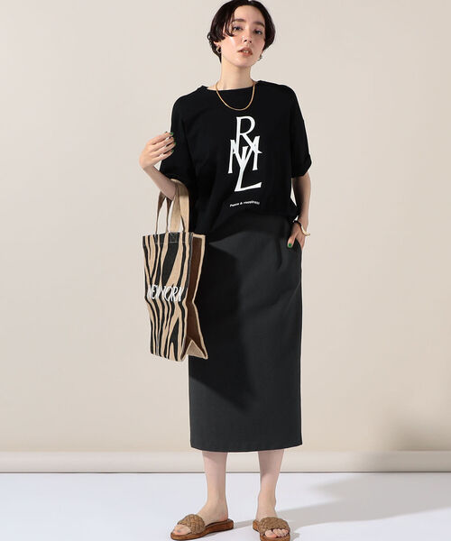 Rie Miller(リエミラー)の「ブロックインレーペンシルスカート(スカート・レディース・チャコールグレー/ブラック・38/36)」の7枚目の写真