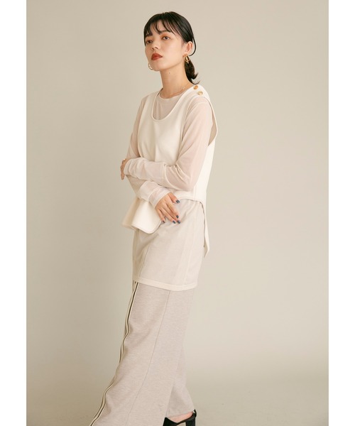 Eimee Law(エイミーロウ)の「シアーインナーSETベストトップス(アンサンブル・レディース・アイボリー/ブラック・38)」の21枚目の写真