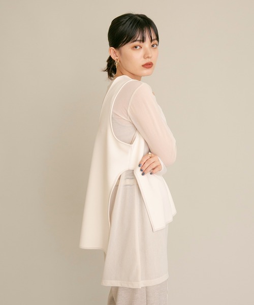 Eimee Law(エイミーロウ)の「シアーインナーSETベストトップス(アンサンブル・レディース・アイボリー/ブラック・38)」の18枚目の写真