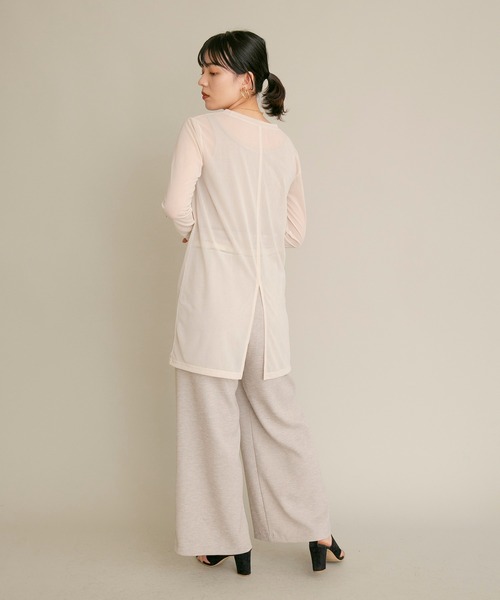 Eimee Law(エイミーロウ)の「シアーインナーSETベストトップス(アンサンブル・レディース・アイボリー/ブラック・38)」の8枚目の写真