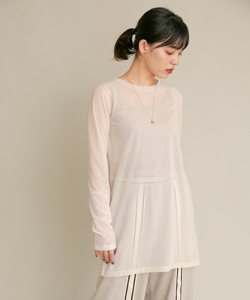 Eimee Law(エイミーロウ)の「シアーインナーSETベストトップス(アンサンブル・レディース・アイボリー/ブラック・38)」の15枚目の写真