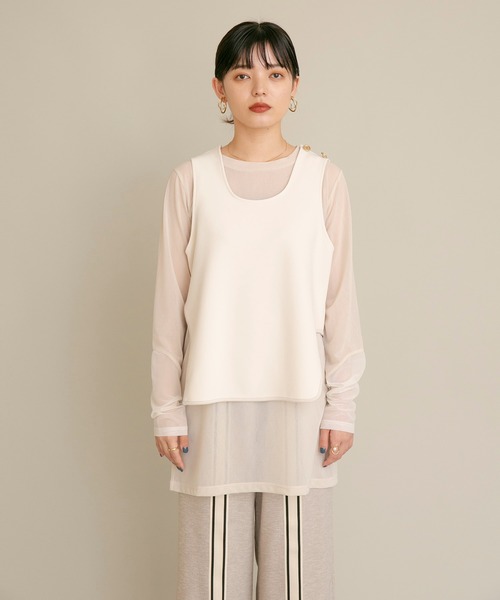 Eimee Law(エイミーロウ)の「シアーインナーSETベストトップス(アンサンブル・レディース・アイボリー/ブラック・38)」の19枚目の写真