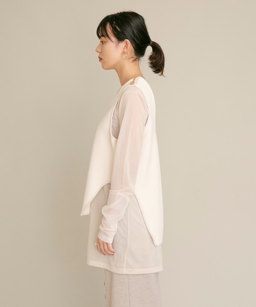 Eimee Law(エイミーロウ)の「シアーインナーSETベストトップス(アンサンブル・レディース・アイボリー/ブラック・38)」の12枚目の写真