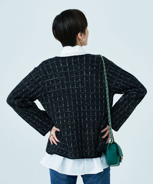 NOLLEY’S(ノーリーズ)の「◇【WEB限定】ラメミックスニットジャケット(カーディガン/ボレロ・レディース・ブラック系その他3/ベージュ系その他3・FREE)」の10枚目の写真