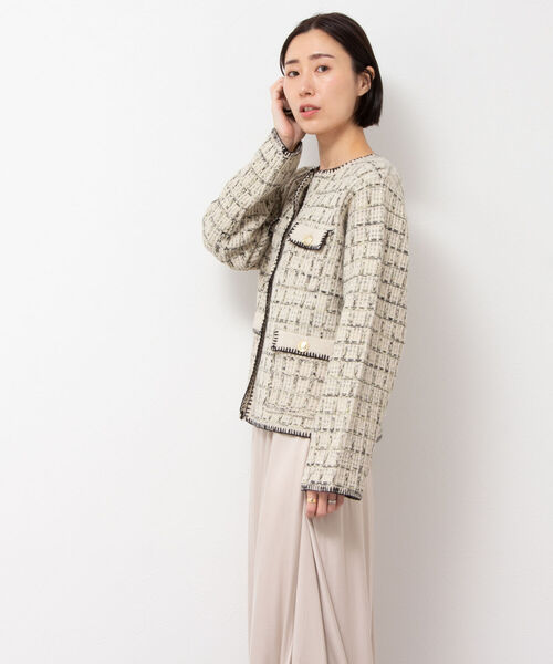 NOLLEY’S(ノーリーズ)の「◇【WEB限定】ラメミックスニットジャケット(カーディガン/ボレロ・レディース・ブラック系その他3/ベージュ系その他3・FREE)」の15枚目の写真