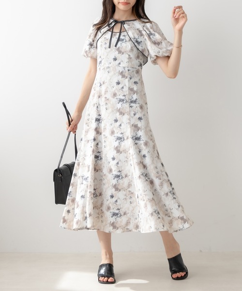 OLIVE des OLIVE(オリーブデオリーブ)の「配色パイピング3ウェイワンピース(ワンピース・レディース・ライトグレー/ブラウン/アイボリー・FREE)」の4枚目の写真