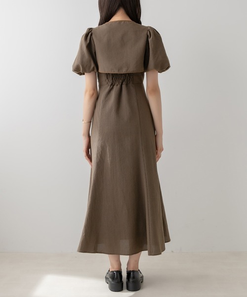 OLIVE des OLIVE(オリーブデオリーブ)の「配色パイピング3ウェイワンピース(ワンピース・レディース・ライトグレー/ブラウン/アイボリー・FREE)」の6枚目の写真