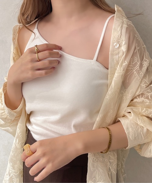 apres jour clair（アプレジュールクレア）の「【apres jour clair】アシメデザインキャミインナー【ZOZOTOWN限定アイテム】（キャミソール・レディース・ブラウン系その他/モカ/オフホワイト・フリー/X-LARGE）」の5枚目の写真