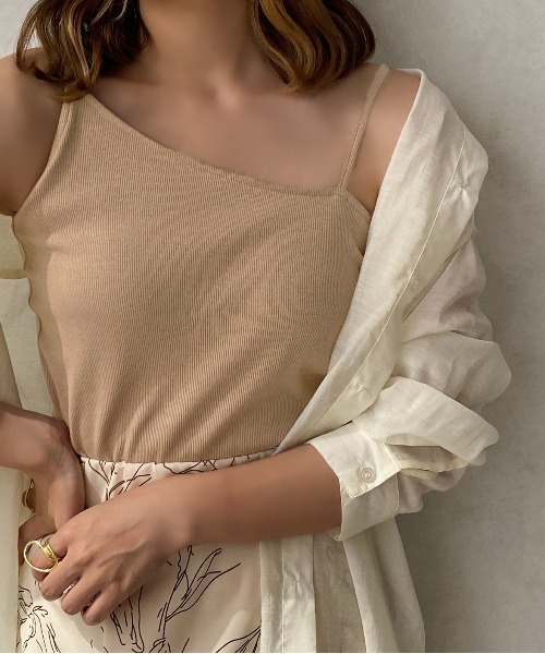 apres jour clair（アプレジュールクレア）の「【apres jour clair】アシメデザインキャミインナー【ZOZOTOWN限定アイテム】（キャミソール・レディース・ブラウン系その他/モカ/オフホワイト・フリー/X-LARGE）」の12枚目の写真