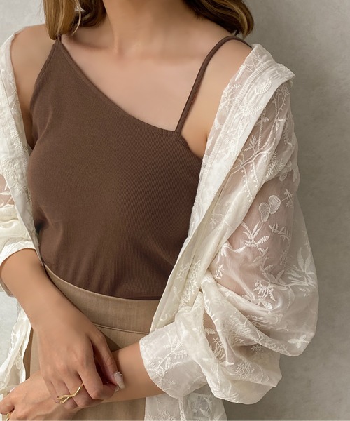 apres jour clair（アプレジュールクレア）の「【apres jour clair】アシメデザインキャミインナー【ZOZOTOWN限定アイテム】（キャミソール・レディース・ブラウン系その他/モカ/オフホワイト・フリー/X-LARGE）」の14枚目の写真