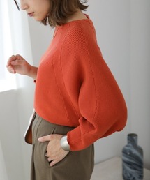 もち軽ラインリブニット