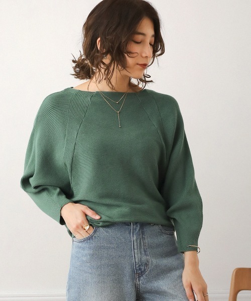 Bou Jeloud（ブージュルード）の「もち軽ラインリブニット（ニット/セーター・レディース・ブラック/カーキ/オレンジ/グリーン/グレー系その他・FREE）」の13枚目の写真