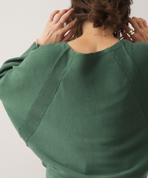 Bou Jeloud（ブージュルード）の「もち軽ラインリブニット（ニット/セーター・レディース・ブラック/カーキ/オレンジ/グリーン/グレー系その他・FREE）」の15枚目の写真