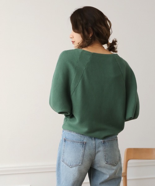 Bou Jeloud（ブージュルード）の「もち軽ラインリブニット（ニット/セーター・レディース・ブラック/カーキ/オレンジ/グリーン/グレー系その他・FREE）」の16枚目の写真