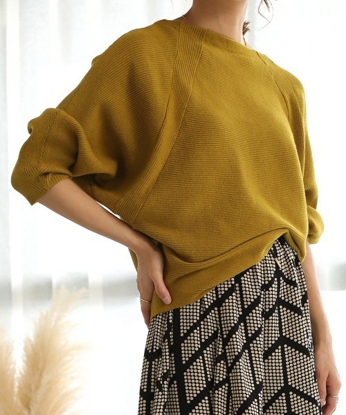 Bou Jeloud（ブージュルード）の「もち軽ラインリブニット（ニット/セーター・レディース・ブラック/カーキ/オレンジ/グリーン/グレー系その他・FREE）」の19枚目の写真