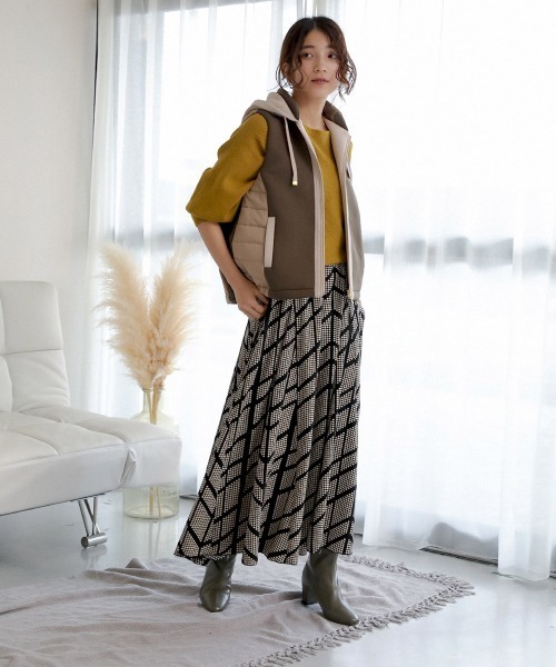 Bou Jeloud（ブージュルード）の「もち軽ラインリブニット（ニット/セーター・レディース・ブラック/カーキ/オレンジ/グリーン/グレー系その他・FREE）」の20枚目の写真