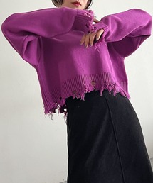 ダメージショートニット