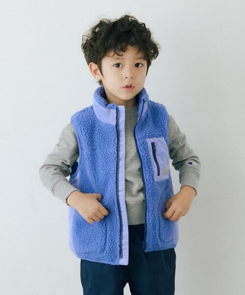 green label relaxing(グリーンレーベルリラクシング)の「タマボア ベスト(ベスト・キッズ・ライトグレー/ロイヤルブルー・110cm/100cm/120cm/130cm)」の2枚目の写真