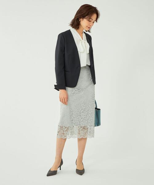 【美品】グリーンレーベルリラクシング　ノーラペル ジャケット　スカート　スーツ green label relaxing（グリーンレーベルリラクシング）の