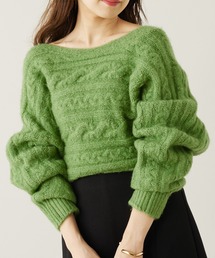 【WEB限定】2wayドルマンバッククロスケーブルニット