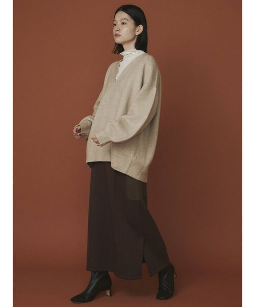 COTORICA（コトリカ）の「ボリュームスリーブキーネックニット（ニット/セーター・レディース・ベージュ/オフホワイト/グリーン・FREE）」の12枚目の写真