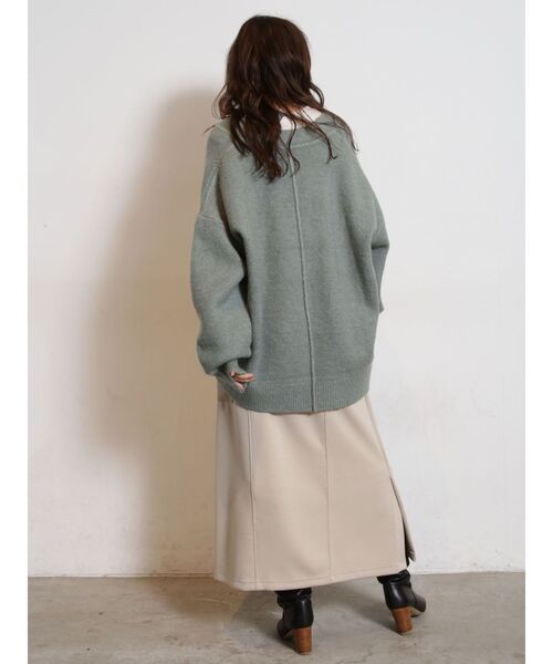 COTORICA（コトリカ）の「ボリュームスリーブキーネックニット（ニット/セーター・レディース・ベージュ/オフホワイト/グリーン・FREE）」の17枚目の写真