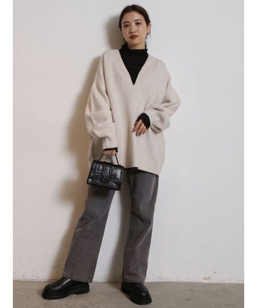 COTORICA（コトリカ）の「ボリュームスリーブキーネックニット（ニット/セーター・レディース・ベージュ/オフホワイト/グリーン・FREE）」の21枚目の写真