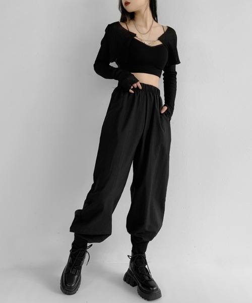 LVEU.（ラブユ.）の「【LVEU.】チェーンデザインシアーニットカーディガン / トップス カーディガン カーデ チェーン シアー メッシュ クロップド ショート 長袖 ブラック ライトグリーン 黄緑 ブルー オレンジ ネオンカラー（カーディガン/ボレロ・レディース・ブラック/ライトグリーン/オレンジ/ブルー・FREE）」の7枚目の写真