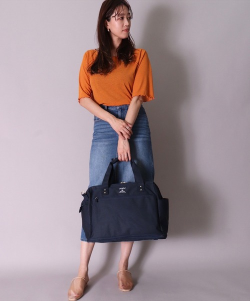 anello(アネロ)の「(LF)【anello】2WAY キャリーオン 拡張 ボストンバック(ボストンバッグ・レディース・ブラック/ベージュ/ネイビー/グレー・ONE SIZE)」の8枚目の写真