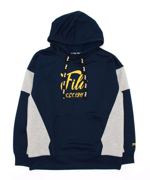 FILA(フィラ)の「【FILA:フィラ】レディースフーディー プルオーバーパーカー(パーカー・レディース・ネイビー/オレンジ/杢グレー・MEDIUM/X-LARGE/LARGE)」の3枚目の写真