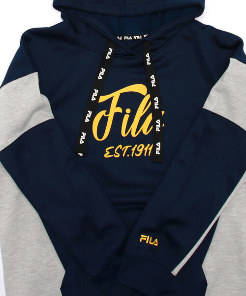 FILA(フィラ)の「【FILA:フィラ】レディースフーディー プルオーバーパーカー(パーカー・レディース・ネイビー/オレンジ/杢グレー・MEDIUM/X-LARGE/LARGE)」の5枚目の写真