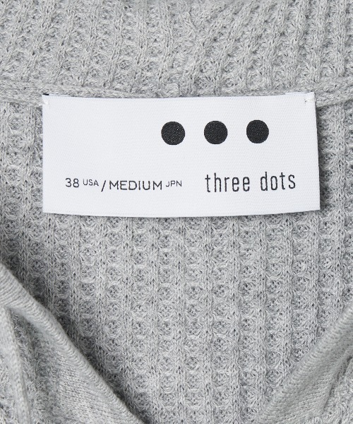 three dots(スリードッツ)の「ワッフル ジップフーディ(パーカー・メンズ・ホワイト/グレー/ネイビー・MEDIUM/LARGE/SMALL)」の8枚目の写真