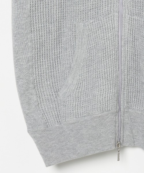 three dots(スリードッツ)の「ワッフル ジップフーディ(パーカー・メンズ・ホワイト/グレー/ネイビー・MEDIUM/LARGE/SMALL)」の10枚目の写真