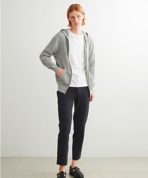 three dots(スリードッツ)の「ワッフル ジップフーディ(パーカー・メンズ・ホワイト/グレー/ネイビー・MEDIUM/LARGE/SMALL)」の11枚目の写真