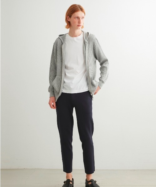 three dots(スリードッツ)の「ワッフル ジップフーディ(パーカー・メンズ・ホワイト/グレー/ネイビー・MEDIUM/LARGE/SMALL)」の12枚目の写真
