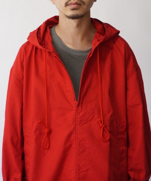 superNova.（スーパーノヴァ）の「Pullover army parka - Rip stop（パーカー・メンズ・レッド・M/S）」の6枚目の写真