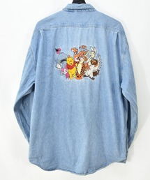 【ヴィンテージ古着】Disney / ディズニー Winnie-the-Pooh クマのプーさん 刺繍 デニムシャツ