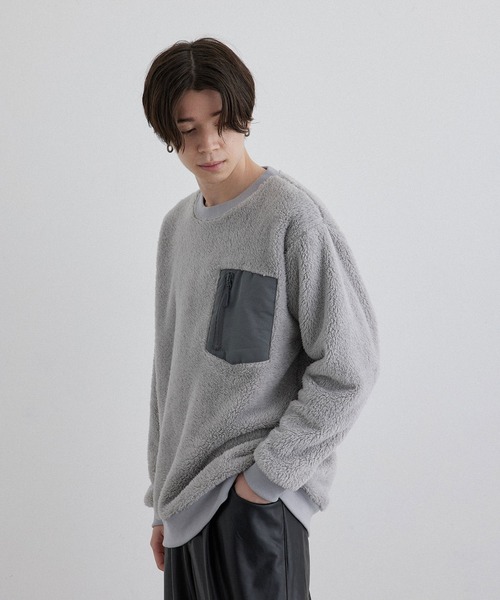 JUNRED（ジュンレッド）の「ボアプルオーバー（その他トップス・メンズ・グレー/ホワイト系その他2/ブルー系その他4/ホワイト・L/LL/M）」の4枚目の写真