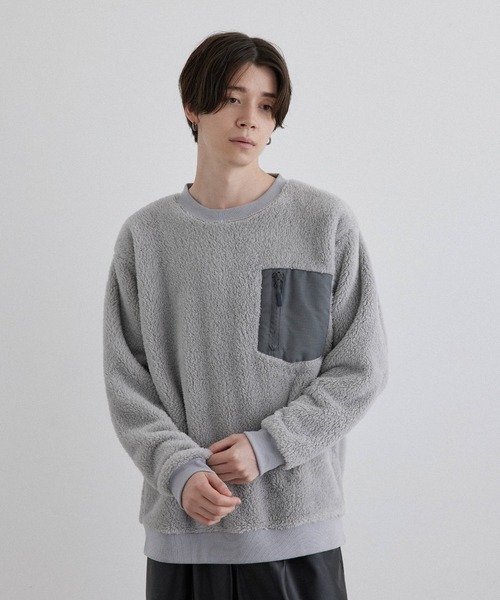 JUNRED（ジュンレッド）の「ボアプルオーバー（その他トップス・メンズ・グレー/ホワイト系その他2/ブルー系その他4/ホワイト・L/LL/M）」の5枚目の写真