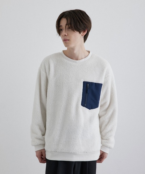 JUNRED（ジュンレッド）の「ボアプルオーバー（その他トップス・メンズ・グレー/ホワイト系その他2/ブルー系その他4/ホワイト・L/LL/M）」の8枚目の写真